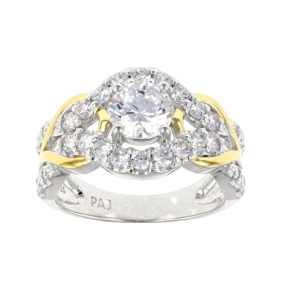 Bella Luce Jewelry - Bella Luce 2.92ctw Sterling Silver and 18k yellow gold and silver ring size
